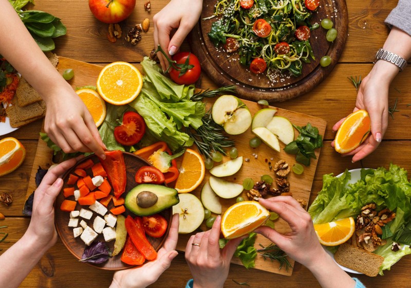 Preparación de alimentos saludables y frescos